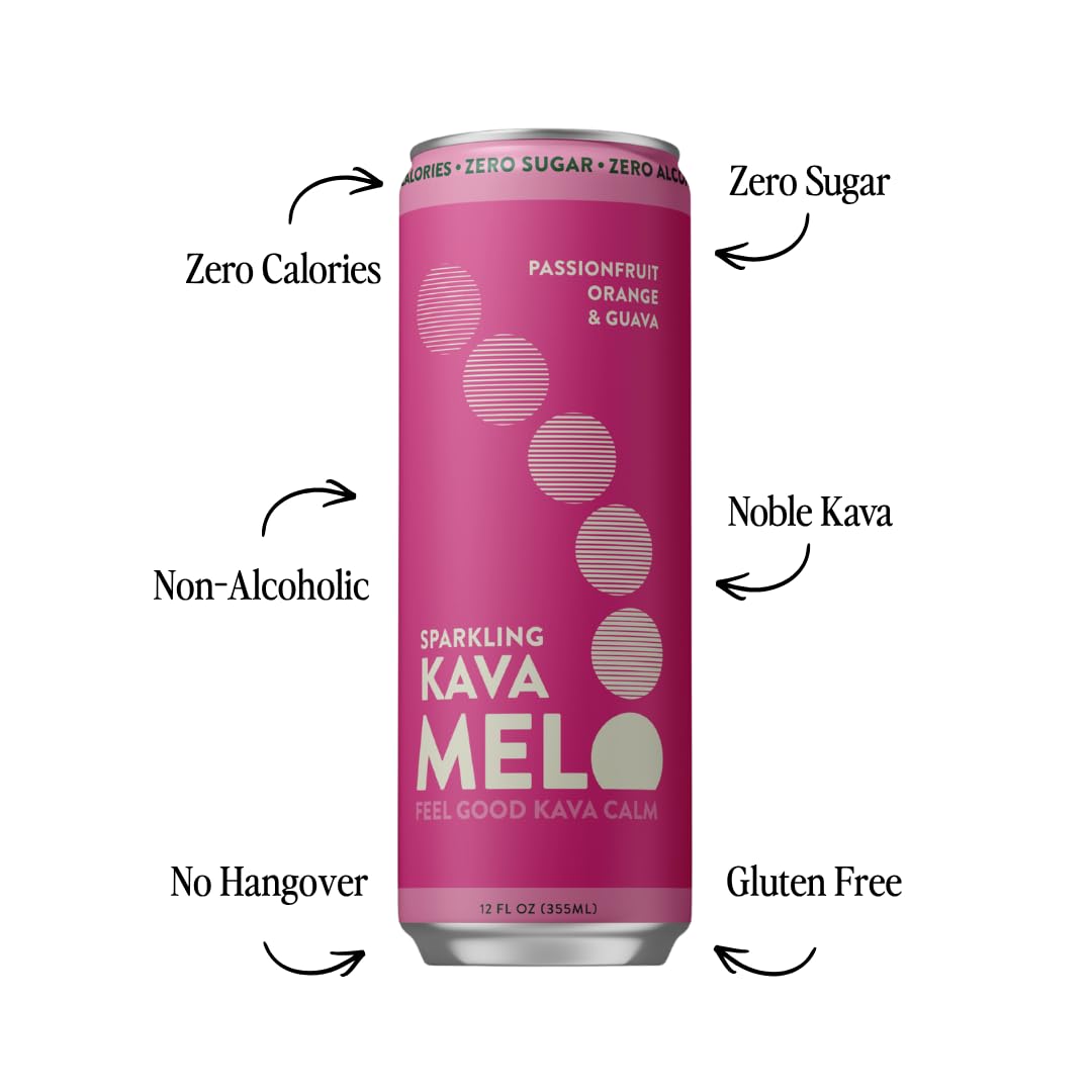 Amazon.com : Melo Sparkling Kava Drink, Passionfruit Orange
